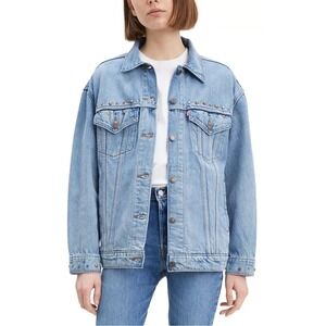 Levi's Women's‎ Denim  Jean Jacket Baggy Trucker ORIGINAL Light Wash 
Sparkly